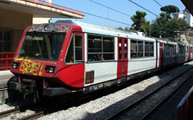 Naples-Pompeii-Sorrento circumvesuviana train