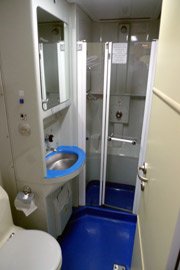 Deluxe sleepers have a private shower & toilet
