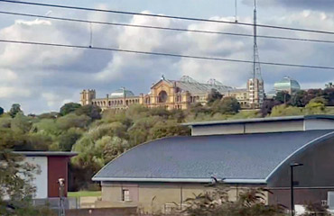 Alexandra Palace, seen from the train