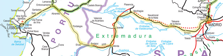 Madrid to Lisbon train route map