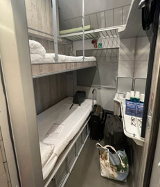 2-bed sleeper, night mode, on the Milan-Sicily sleeper