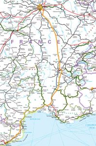 Paris to Barcelona train route map