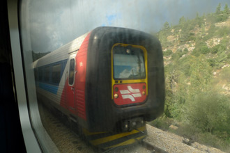 Passing another train