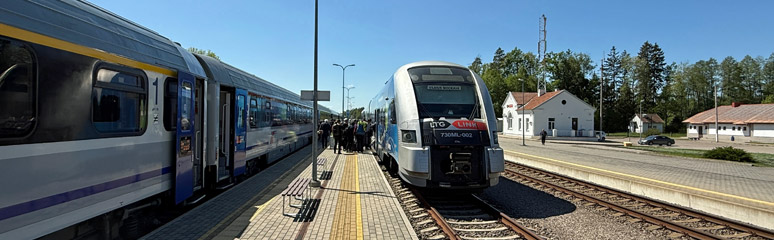 Warsaw to Vilnius by train:  Interchange at Mockava
