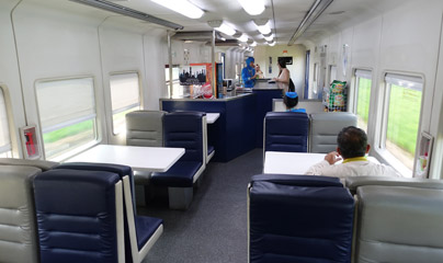 Dining car on the Argo Dwipangga